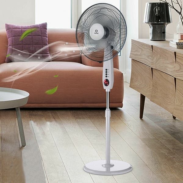 Powerful Standing Floor Pedestal Oscillating Fan With Remote