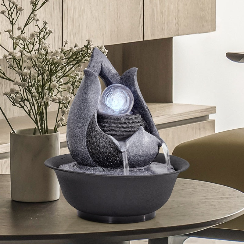 Resin Indoor Tabletop Water Fountain For Desktop | Zincera