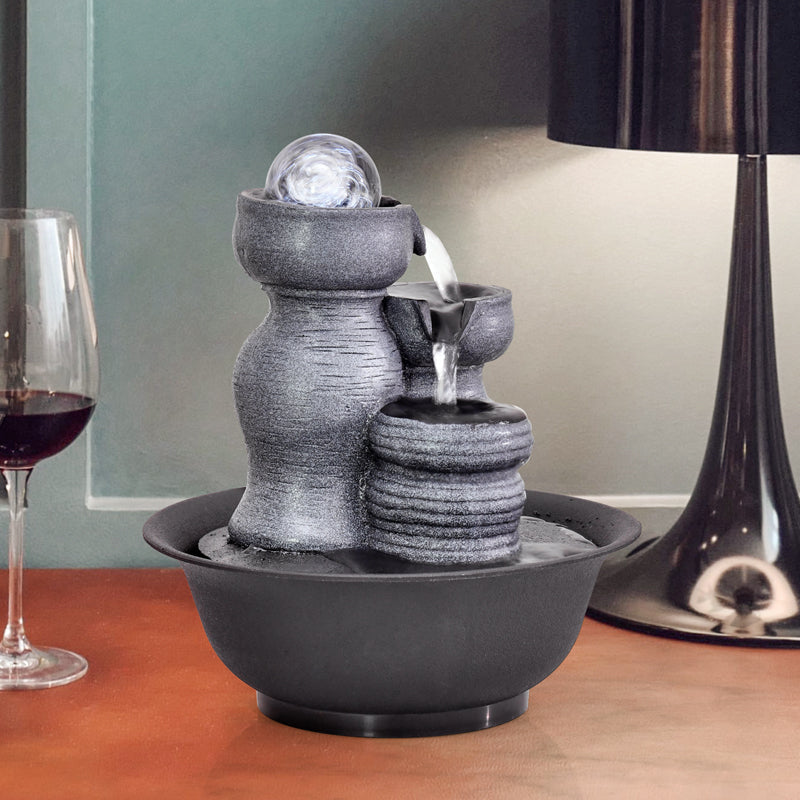 Resin Indoor Tabletop Water Fountain For Desktop | Zincera