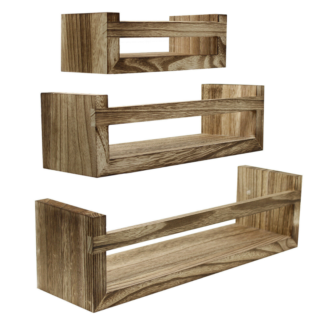 Premium Wall Mounted Floating Wooden Rustic Kitchen Shelves