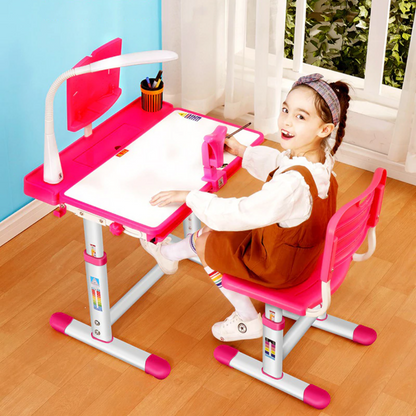 Interactive Kids Adjustable Large Study Desk And Chair Set