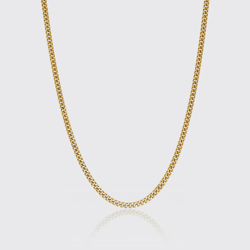 3mm Miami Cuban Link Chain - Gold