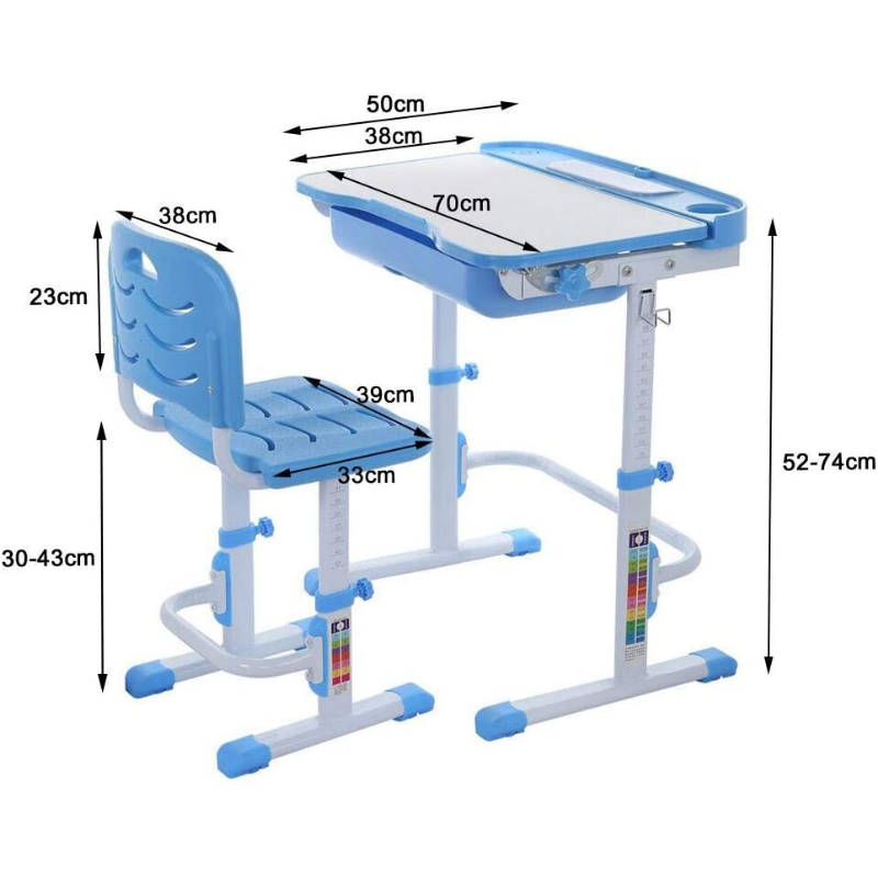 Interactive Kids Adjustable Large Study Desk And Chair Set