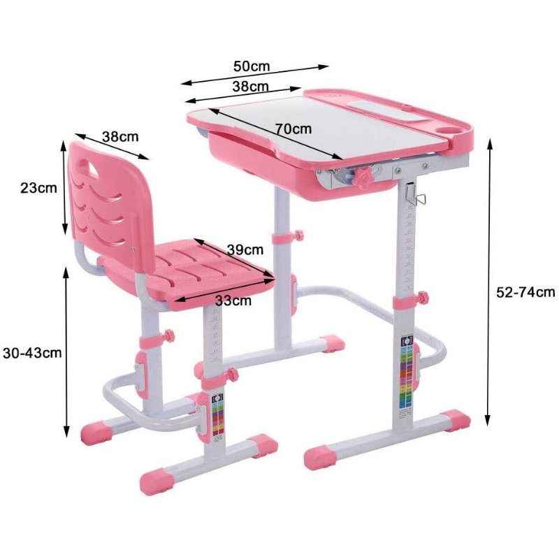 Interactive Kids Adjustable Large Study Desk And Chair Set