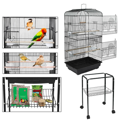 Portable Large Big Bird Cage With Wheels 59"