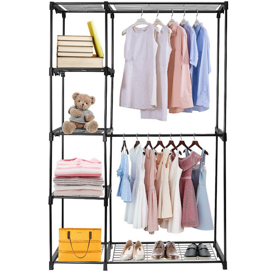 Large Freestanding Metal Clothing Closet Organizer Shelf 68in