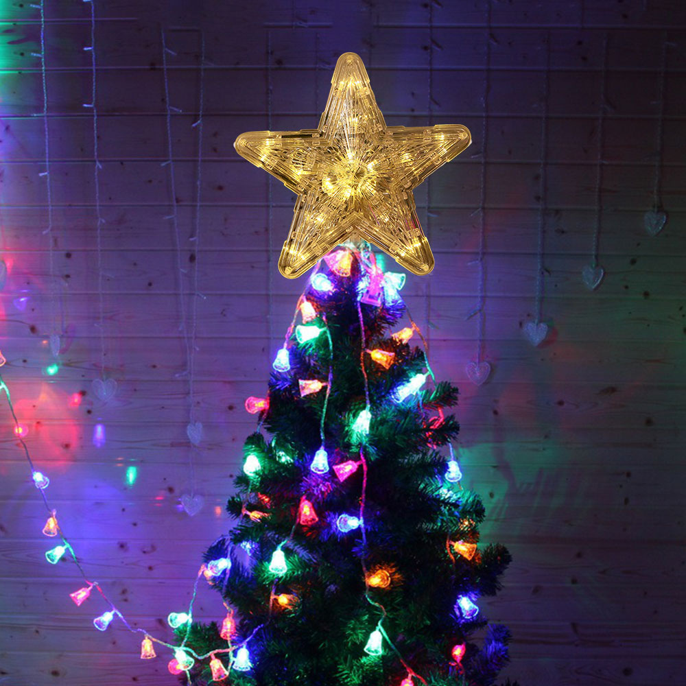 Lighted Glowing LED Christmas Tree Star Topper