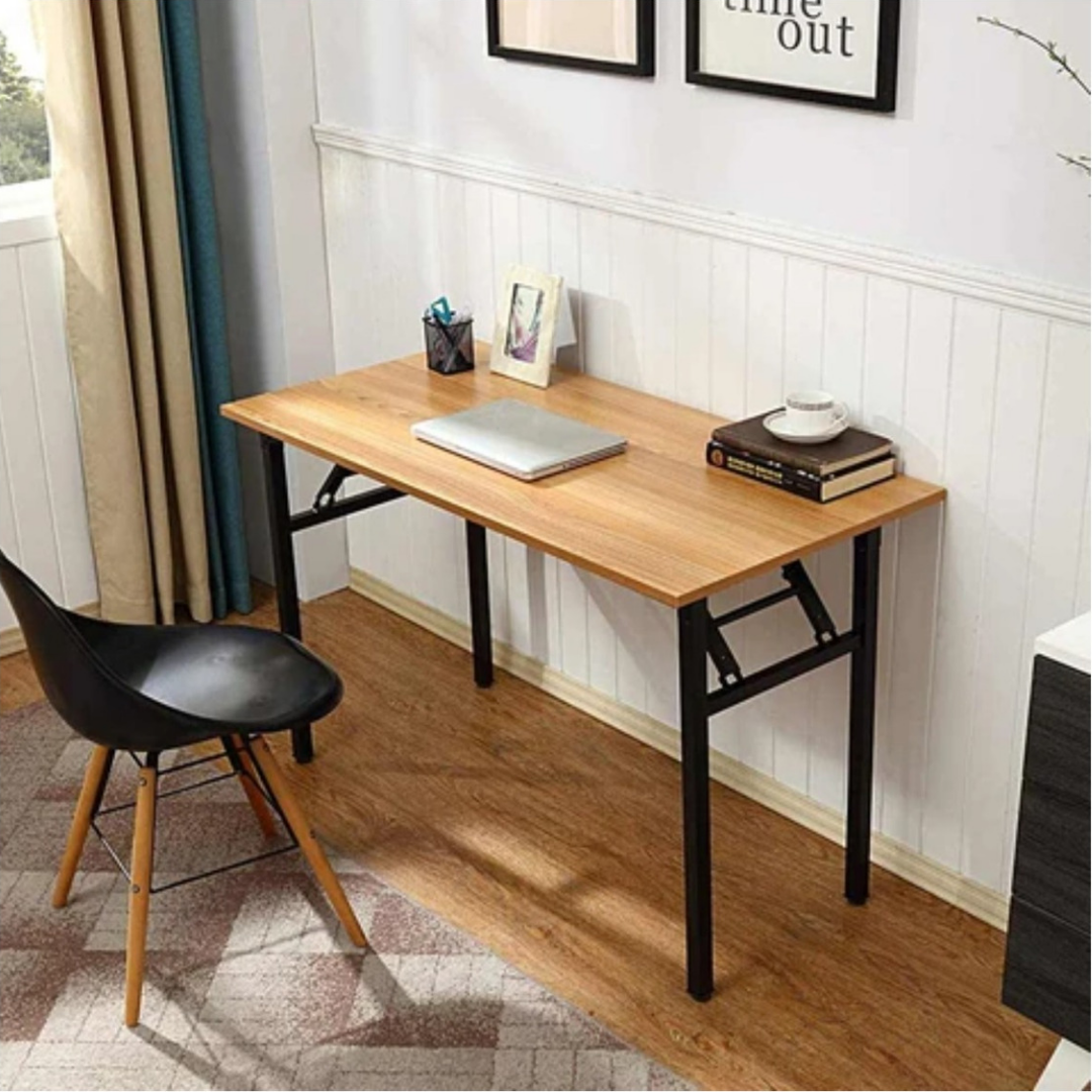 Premium Folding Wooden Computer Space Workstation Desk