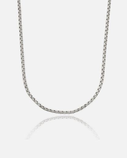 3mm mini rolo Chain - White Gold