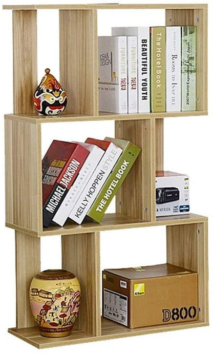 Large Standing Office Wood Book Organizer Storage Shelf 6 Cubes