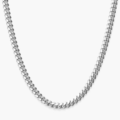 5mm Miami Cuban Link Chain - White Gold