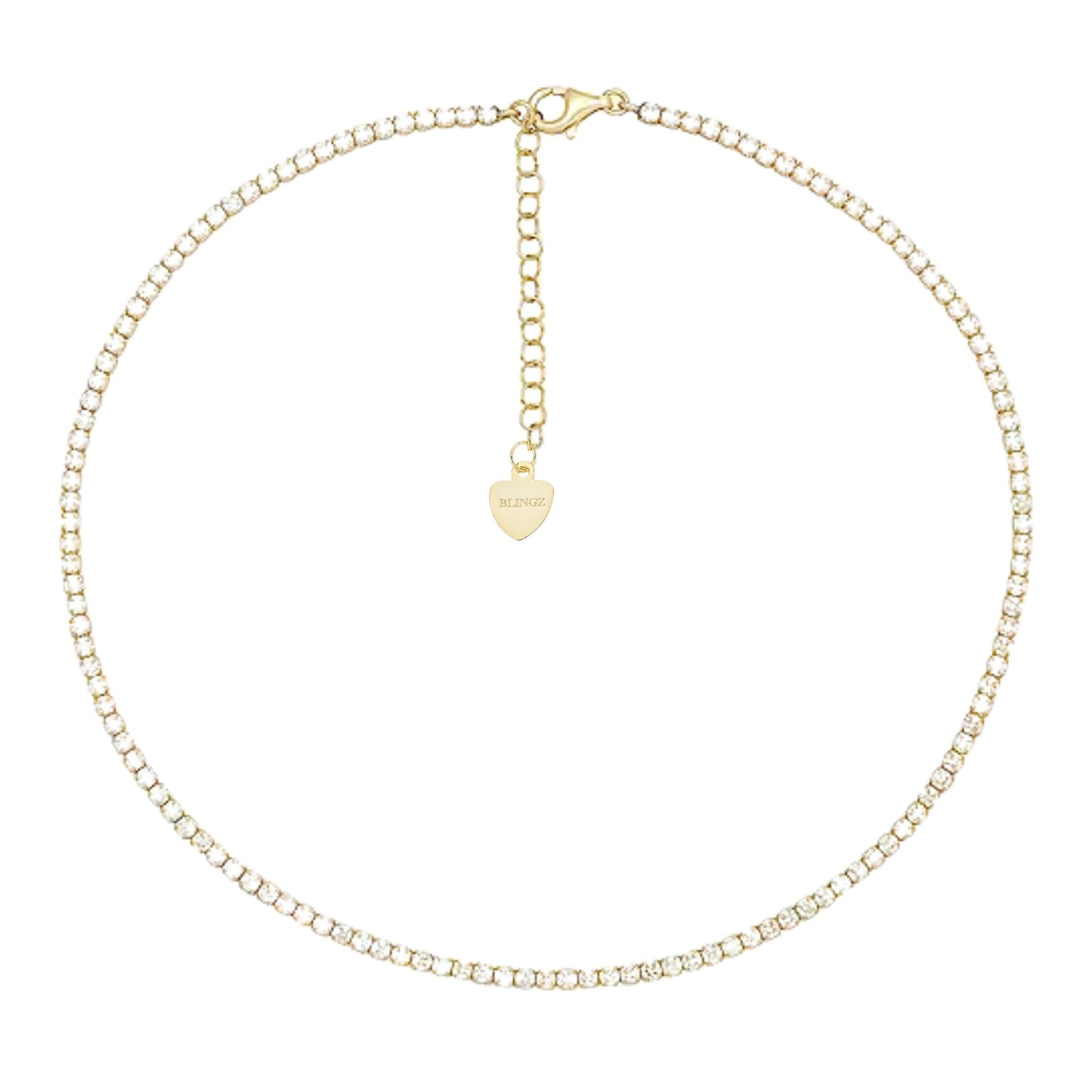 Nadine Adjustable Tennis Necklace in Gold