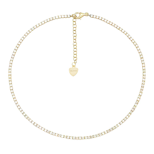 Nadine Adjustable Tennis Necklace in Gold