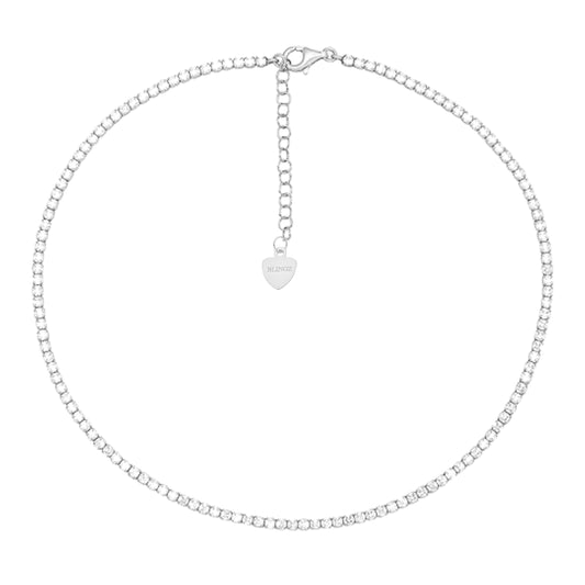 Nadine Sparkling Tennis Necklace - Silver