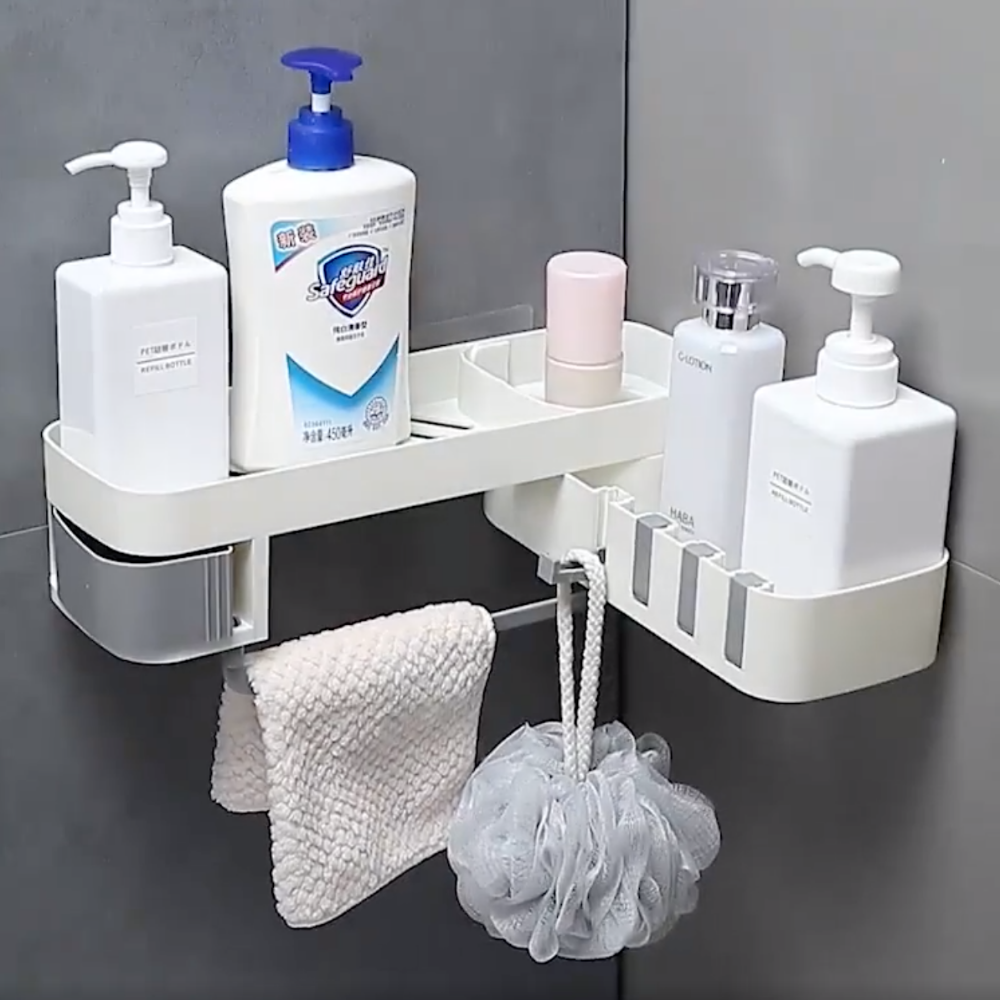 Shower Corner Shelf Suction Cup Shampoo Holder | Zincera