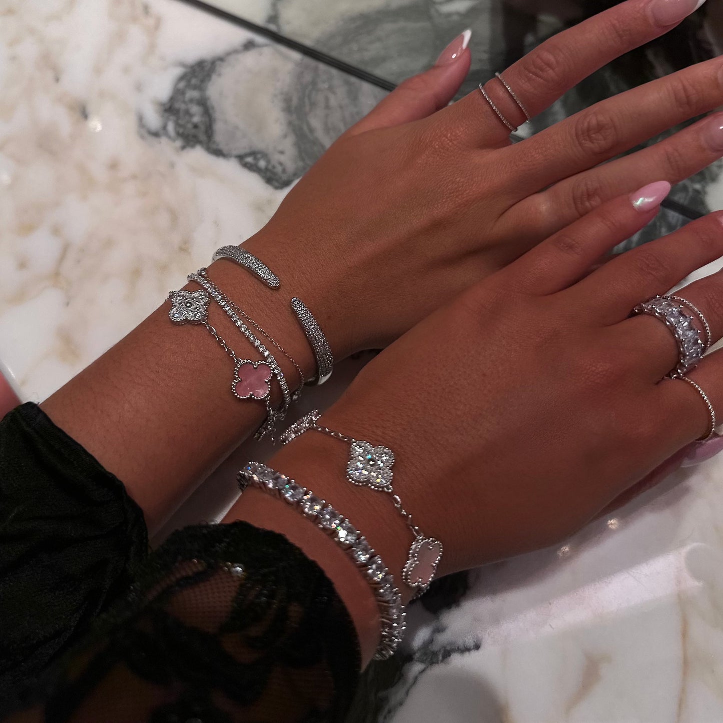 Dazzling Silver Tennis Bracelet - Nadine