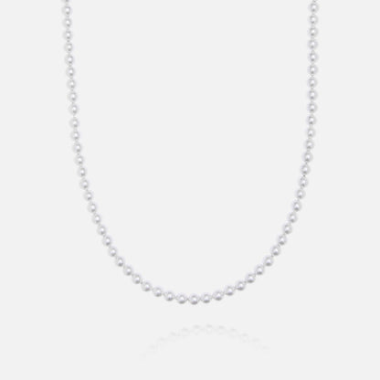 6mm Pearl Necklace - White Gold