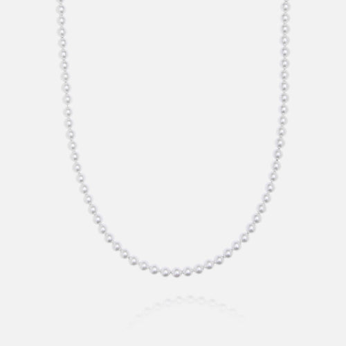 6mm Pearl Necklace - White Gold