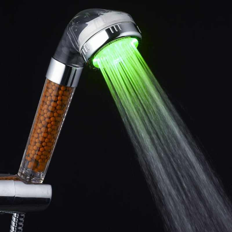 LED High Pressure Handheld Shower Head With Lights | Zincera