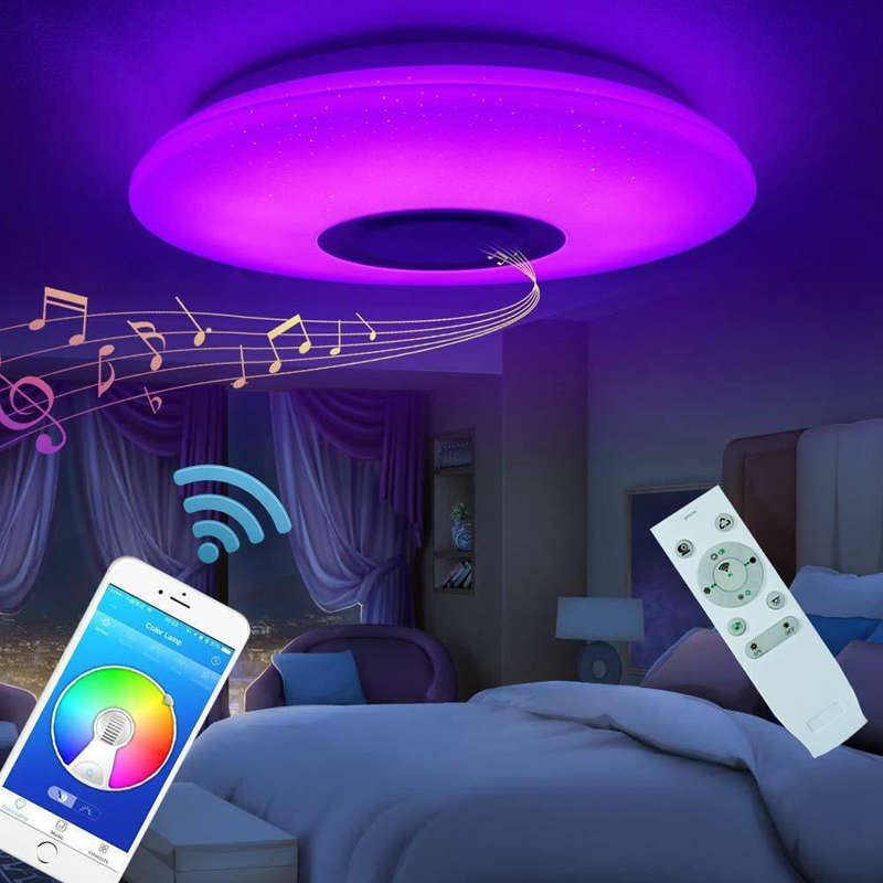 LED Flush Mount Ceiling Modern Light With Music