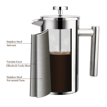 French Press Coffee Maker Stainless Steel