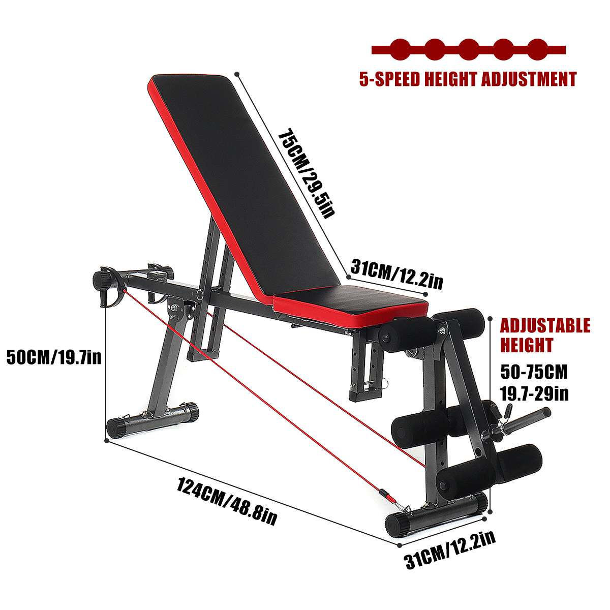 Adjustable Weight Lifting Dumbbell Workout Folding Bench