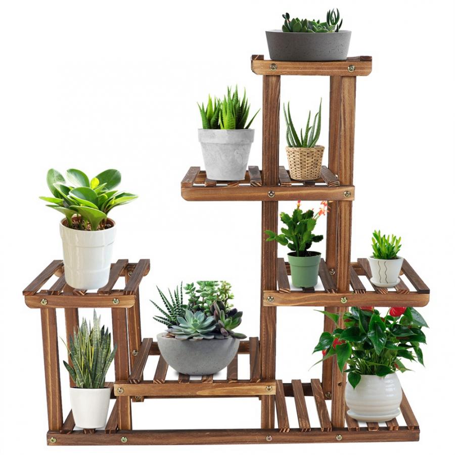 Large Multi Tiered Indoor Wooden Plant Stand