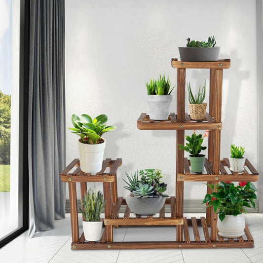 Large Multi Tiered Indoor Wooden Plant Stand