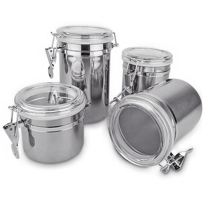 Stainless Steel Kitchen Storage Canister Set 4pcs | Zincera