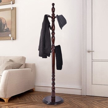 Wooden FreeStanding Entryway Coat Hanger Rack With 8 Hooks