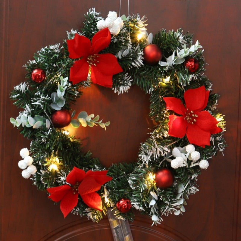 Artificial LED Lighted Christmas Hanging Wreath