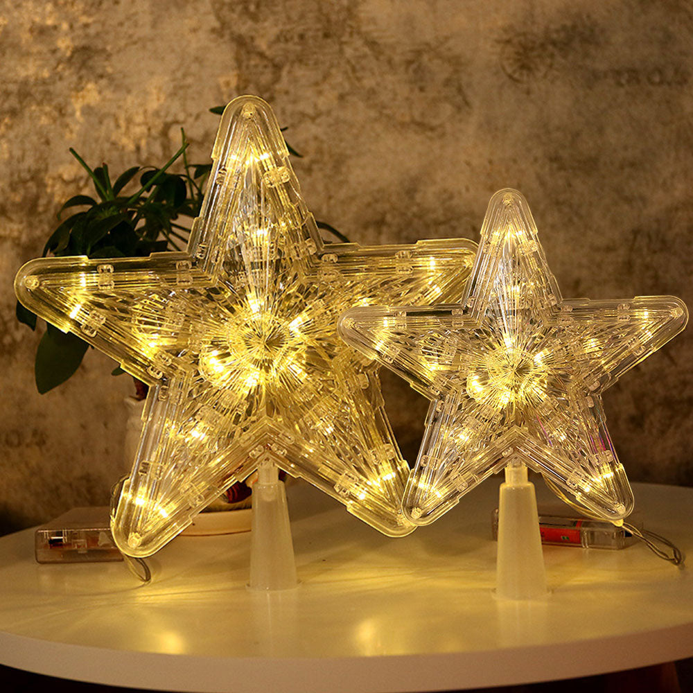 Lighted Glowing LED Christmas Tree Star Topper