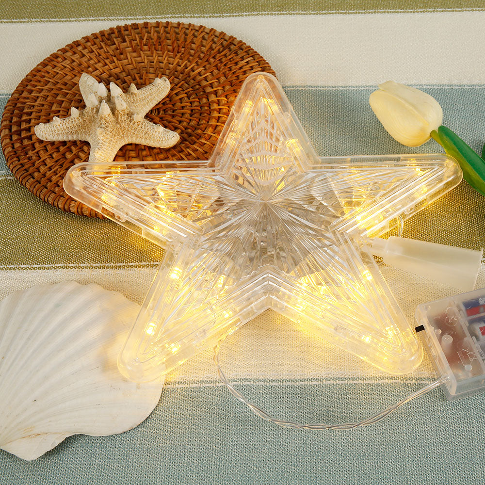 Lighted Glowing LED Christmas Tree Star Topper