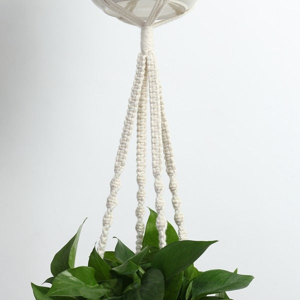 Premium Macrame Ceiling Hanging Planter Holder 4 Pack