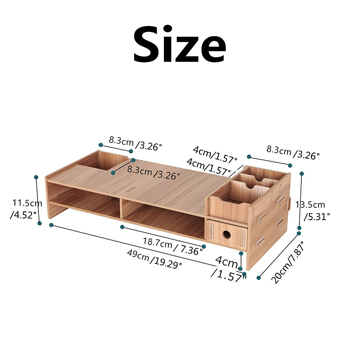 Computer Monitor Riser Mount Stand With Drawer