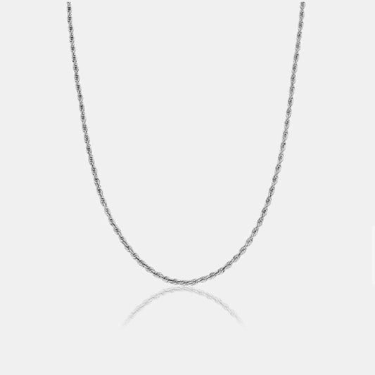 3mm Rope Chain - White Gold