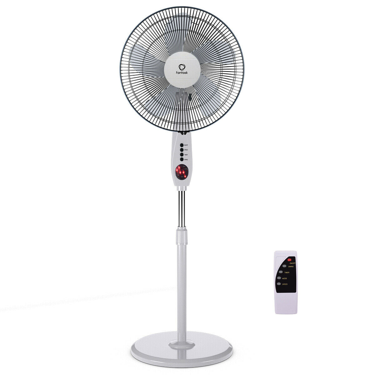 Powerful Standing Floor Pedestal Oscillating Fan With Remote