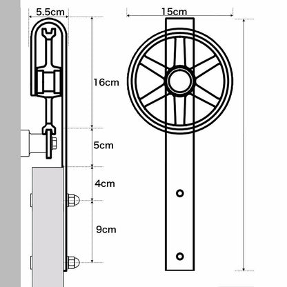 Heavy Duty Sliding Barn Door Track Hardware Kit