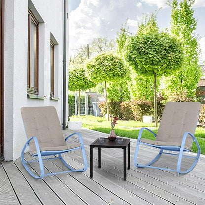 Modern Indoor / Outdoor Cushioned Patio Rocking Chair