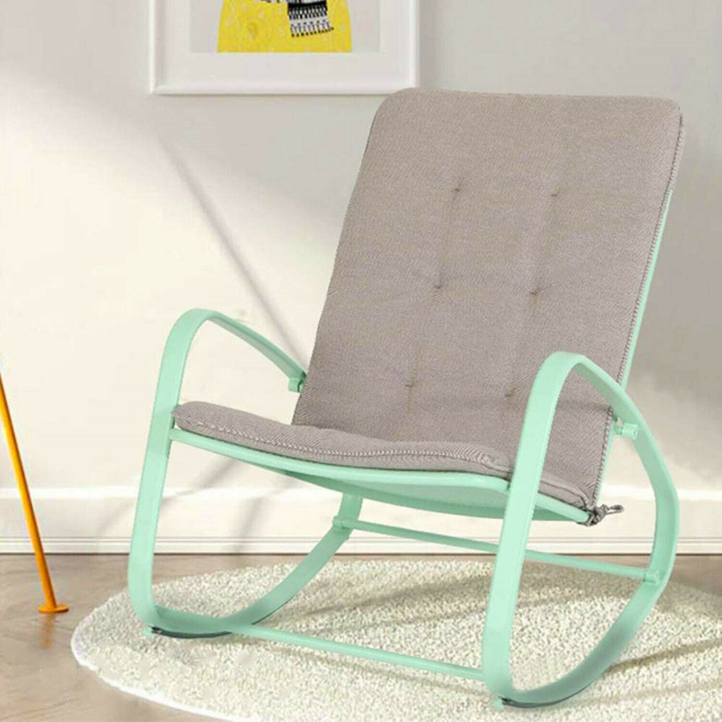 Modern Indoor / Outdoor Cushioned Patio Rocking Chair