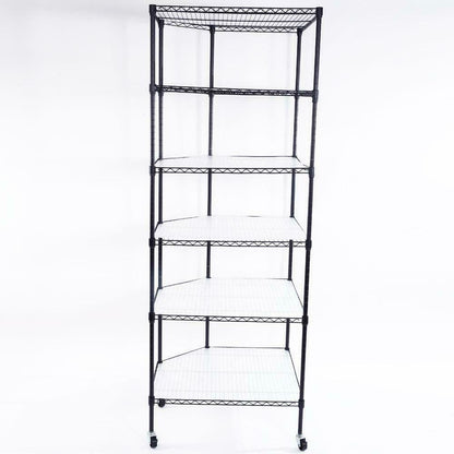 Large Rolling Kitchen / Garage Corner Storage Shelf Rack Stand