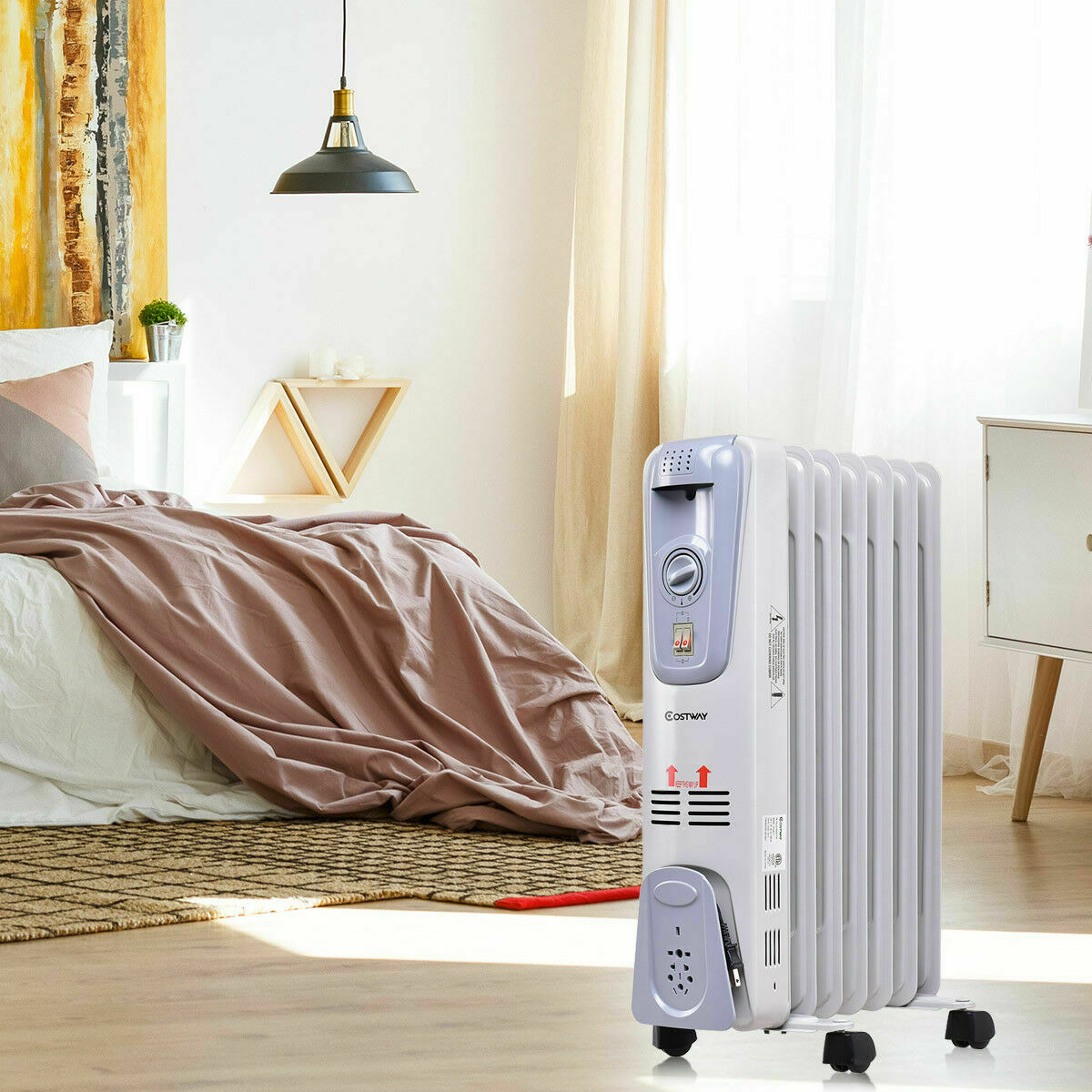 Powerful Oil Filled Freestanding Radiator Heater 1500W