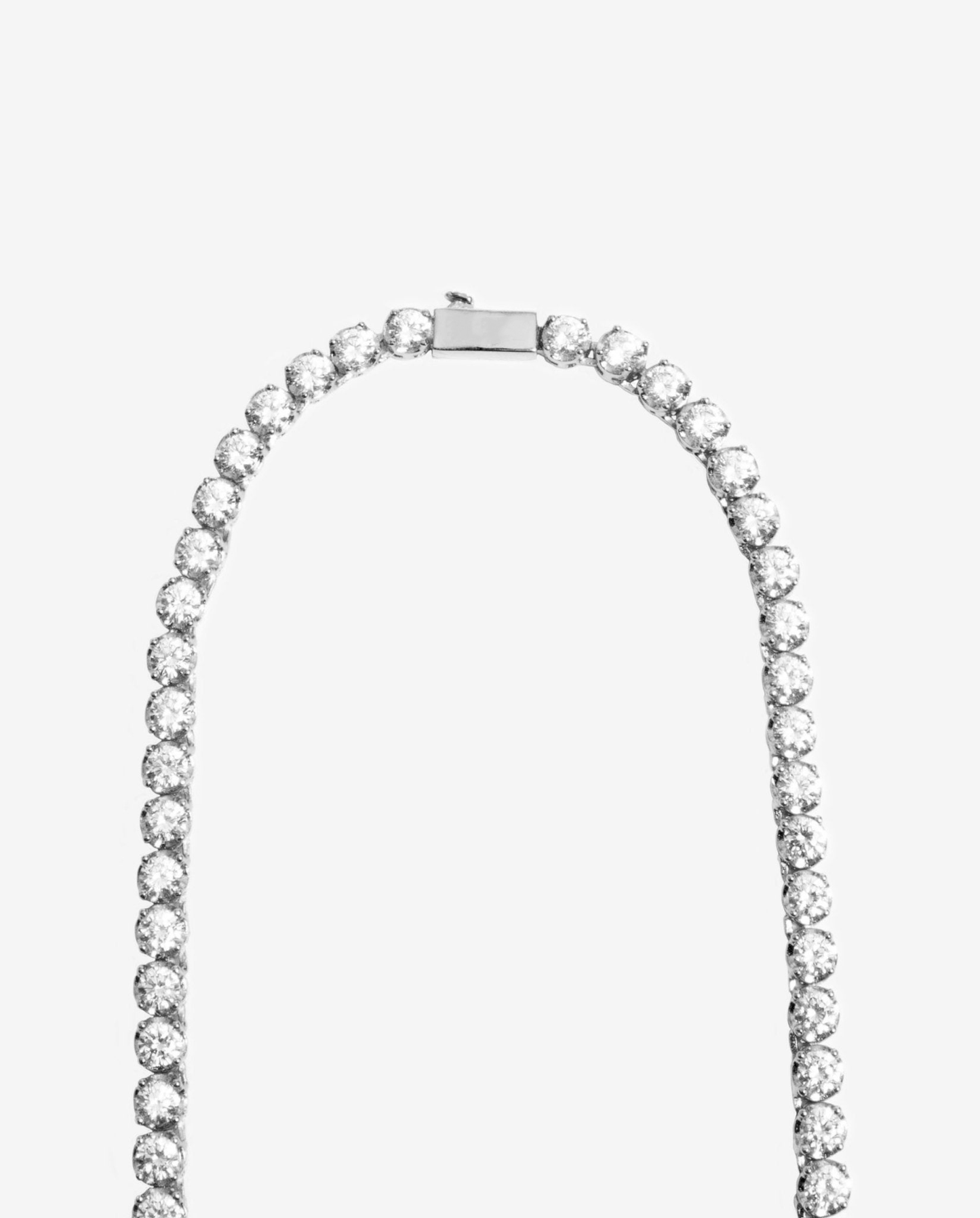 5mm Round Tennis Chain - White Gold